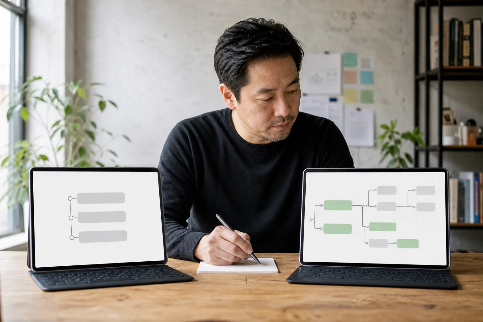 A coach compares a short customer-support chat with a longer goal-focused coaching conversation.